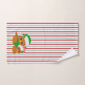 Kerstbezit op Blauwgroen en rood Bad Handdoek (Handdoek)