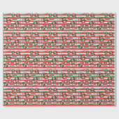 kerstbezit personaliseren cadeaupapier (Vlak)