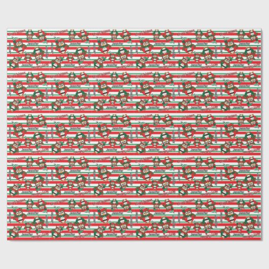 kerstbezit personaliseren cadeaupapier (Vlak)