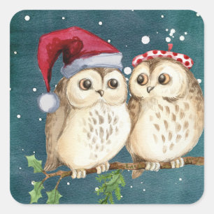 kerstbezit vierkante sticker
