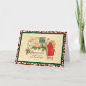  kerstbezoek - een kerstkaart feestdagen kaart (Voorkant)