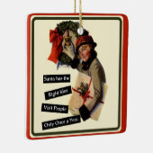 Kerstbezoek Funny Holiday Keramisch Ornament (Rechts)