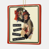 Kerstbezoek Funny Holiday Keramisch Ornament (Links)
