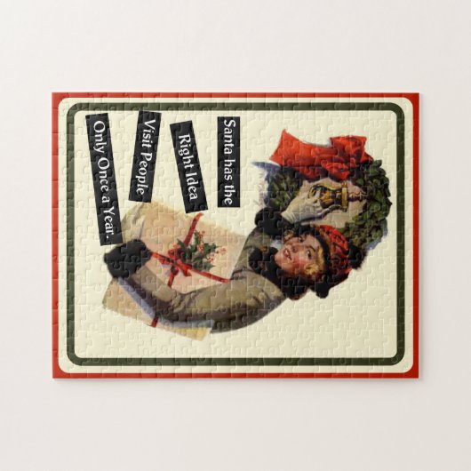 Kerstbezoek  Funny Holiday Legpuzzel (Horizontaal)