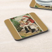  kerstbezoeker met tweet meisje Tan Bier Onderzetter (Linkerzijde)