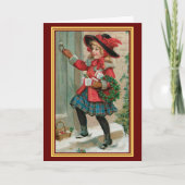 Kerstbezoeker - Vintage-kaart Kaart (Voorkant)