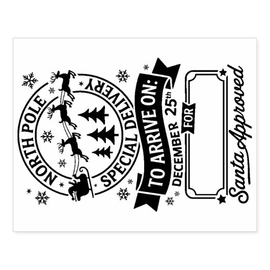 Kerstbezorgdienst Kerstmis Rubberstempel (Afrduk)