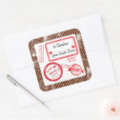 kerstbezorging Noordpool-post vanaf Santa Vierkante Sticker (Envelop)