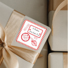 kerstbezorging Noordpool-post vanaf Santa Vierkante Sticker