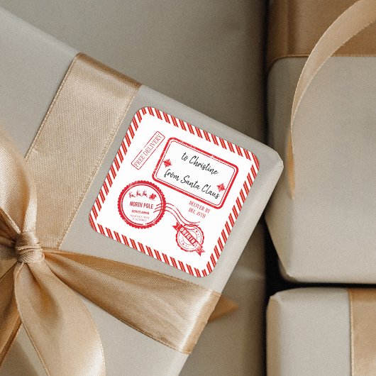 kerstbezorging Noordpool-post vanaf Santa Vierkante Sticker