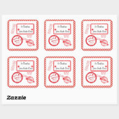 kerstbezorging Noordpool-post vanaf Santa Vierkante Sticker (Vel)