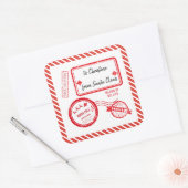 kerstbezorging Noordpool-post vanaf Santa Vierkante Sticker (Envelop)