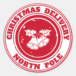 Kerstbezorging Noordpool Ronde Sticker