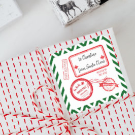 kerstbezorging Noordpoolpost vanuit Santa Squ Vierkante Sticker