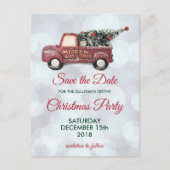 Kerstbezorging Truck Party Save the Date Briefkaart (Voorkant)