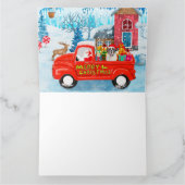 Kerstbezorgwagen met Sint-bernardshond in de sneeu Kaart (Binnen)