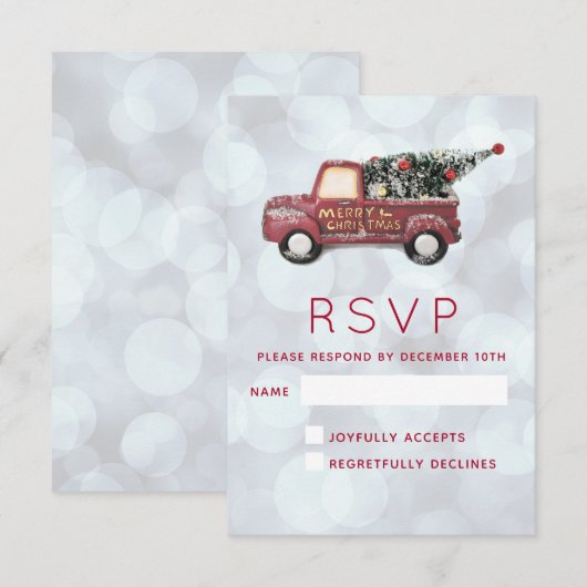 Kerstbezorgwagen met Xmas Tree RSVP (Voorkant / Achterkant)