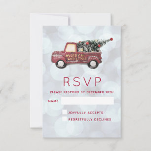 Kerstbezorgwagen met Xmas Tree RSVP Kaartje