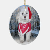 Kerstbichon Frise Dog Keramisch Ornament (Rechts)