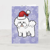 Kerstbichon Frise Feestdagen Kaart (Voorkant)