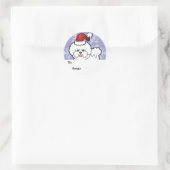 Kerstbichon Frise Ronde Sticker (Tas)