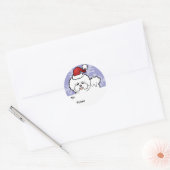Kerstbichon Frise Ronde Sticker (Envelop)