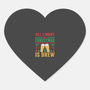 Kerstbier, alles wat ik wil is bier hart sticker