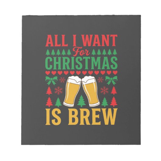 Kerstbier, alles wat ik wil is bier notitieblok (Voorkant)