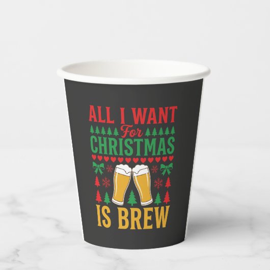 Kerstbier Alles Wat Ik Wil Is Brouwen Papieren Bekers (Voorkant)