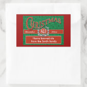 Kerstbier, bier en brouwetiketten rechthoekige sticker (Tas)