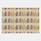 Kerstbier Drink minnaar Gift Party Spirit Inpakpapier Vel (Voorkant)