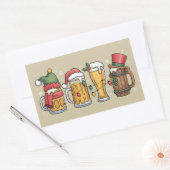 Kerstbier Drink minnaar Gift Party Spirit Rechthoekige Sticker (Envelop)