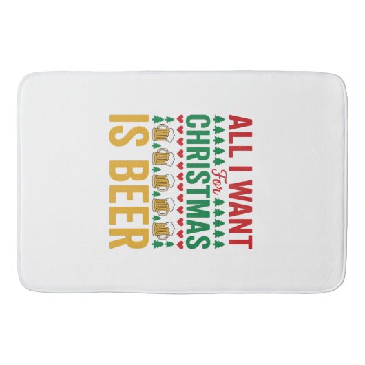 Kerstbier Grappig Vakantie Drinken Design Badmat (Voorkant)