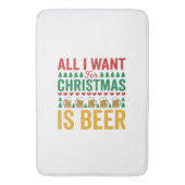 Kerstbier Grappig Vakantie Drinken Design Badmat (Voorkant Verticaal)