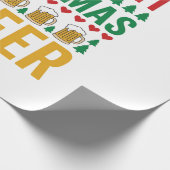 Kerstbier Grappig Vakantie Drinken Design Cadeaupapier (Hoek)