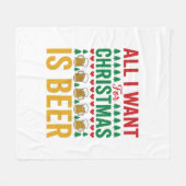 Kerstbier Grappig Vakantie Drinken Design Fleece Deken (Voorkant (Horizontaal))