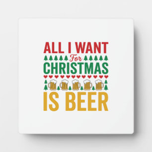 Kerstbier Grappig Vakantie Drinken Design Fotoplaat