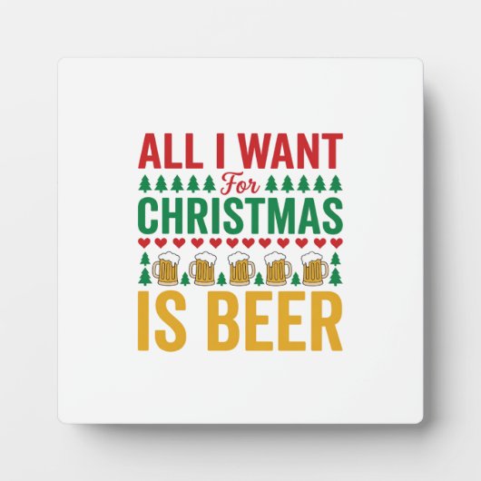 Kerstbier Grappig Vakantie Drinken Design Fotoplaat (Voorkant)