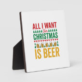 Kerstbier Grappig Vakantie Drinken Design Fotoplaat (Voorkant)