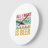 Kerstbier Grappig Vakantie Drinken Design Grote Klok (Hoek)