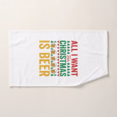 Kerstbier Grappig Vakantie Drinken Design Handdoek (Handdoek)