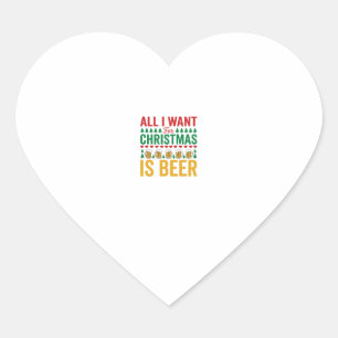 Kerstbier Grappig Vakantie Drinken Design Hart Sticker