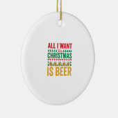 Kerstbier Grappig Vakantie Drinken Design Keramisch Ornament (Rechts)