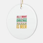 Kerstbier Grappig Vakantie Drinken Design Keramisch Ornament (Links)