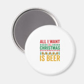 Kerstbier Grappig Vakantie Drinken Design Magneet (Voorkant / Achterkant)