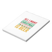 Kerstbier Grappig Vakantie Drinken Design Notitieblok (Linkerzijde)
