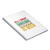 Kerstbier Grappig Vakantie Drinken Design Notitieboek (Rechterzijde)