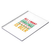 Kerstbier Grappig Vakantie Drinken Design Notitieboek (Linkerzijde)
