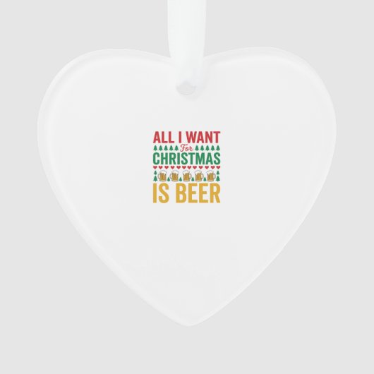 Kerstbier Grappig Vakantie Drinken Design Ornament (voorkant)