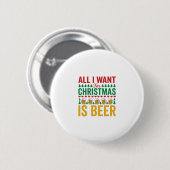 Kerstbier Grappig Vakantie Drinken Design Ronde Button 5,7 Cm (Voorkant /achterkant)